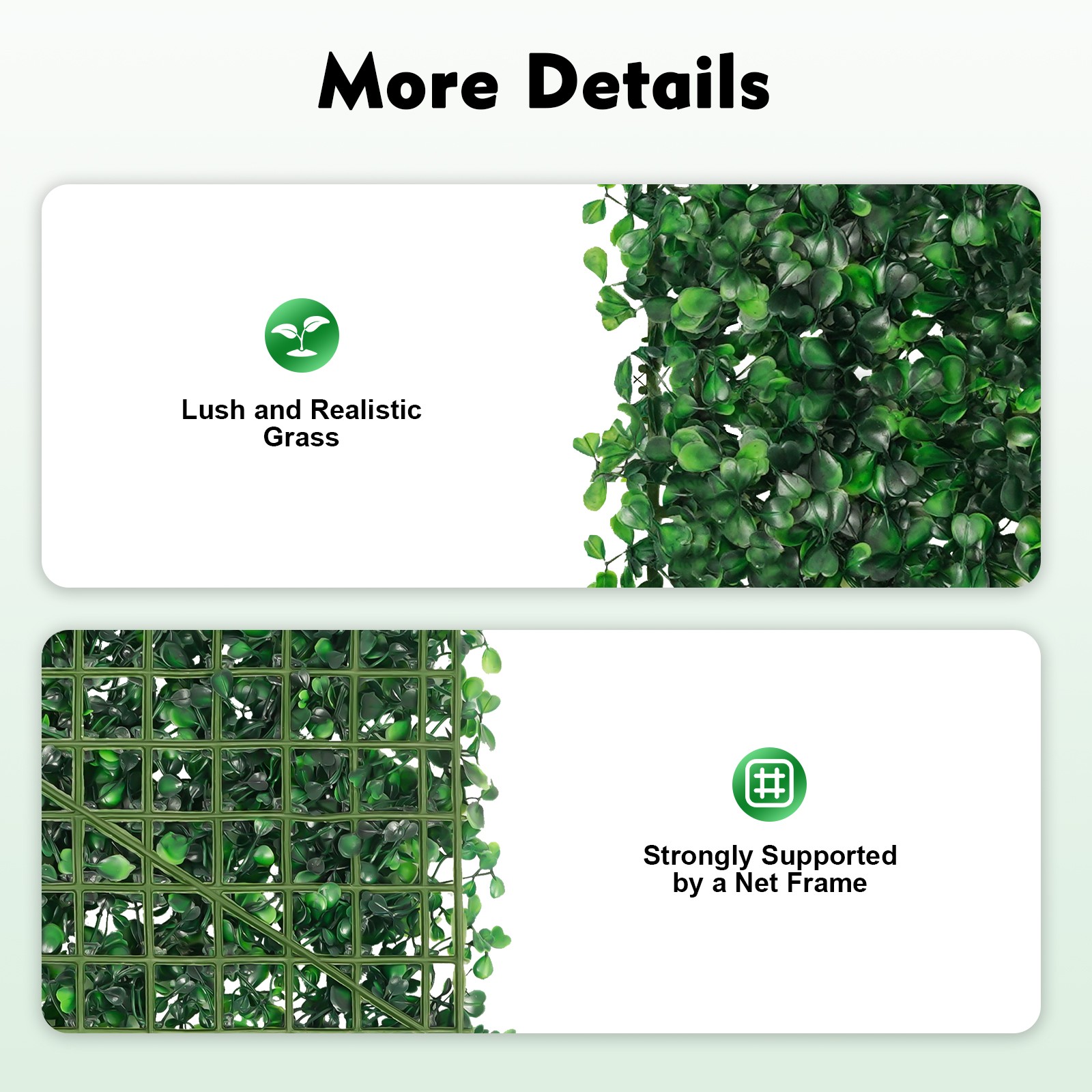 12 Pcs Green Fence Panel Grass Artificial Boxwood Hedge Wall Panels for Backyard