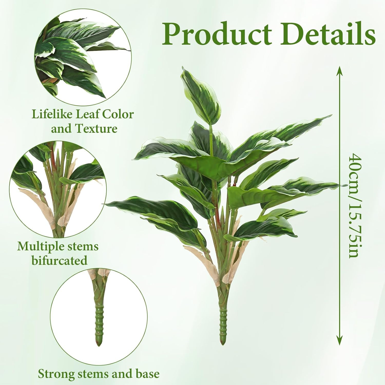 UV Resistant Faux Hostas – 4PCS Outdoor Artificial Plants for Home & Office