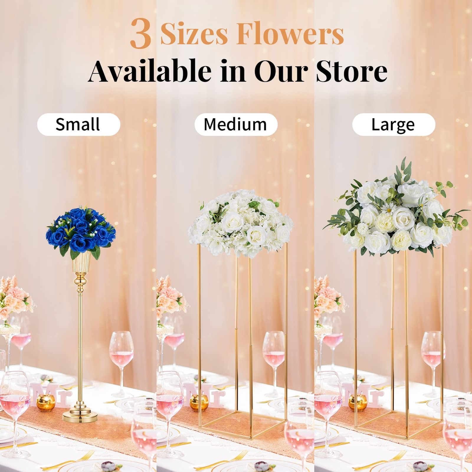 NUPTIO Flower Ball Arrangement Bouquet – 6 Pcs 9.5 inch Diameter Royal Blue F…
