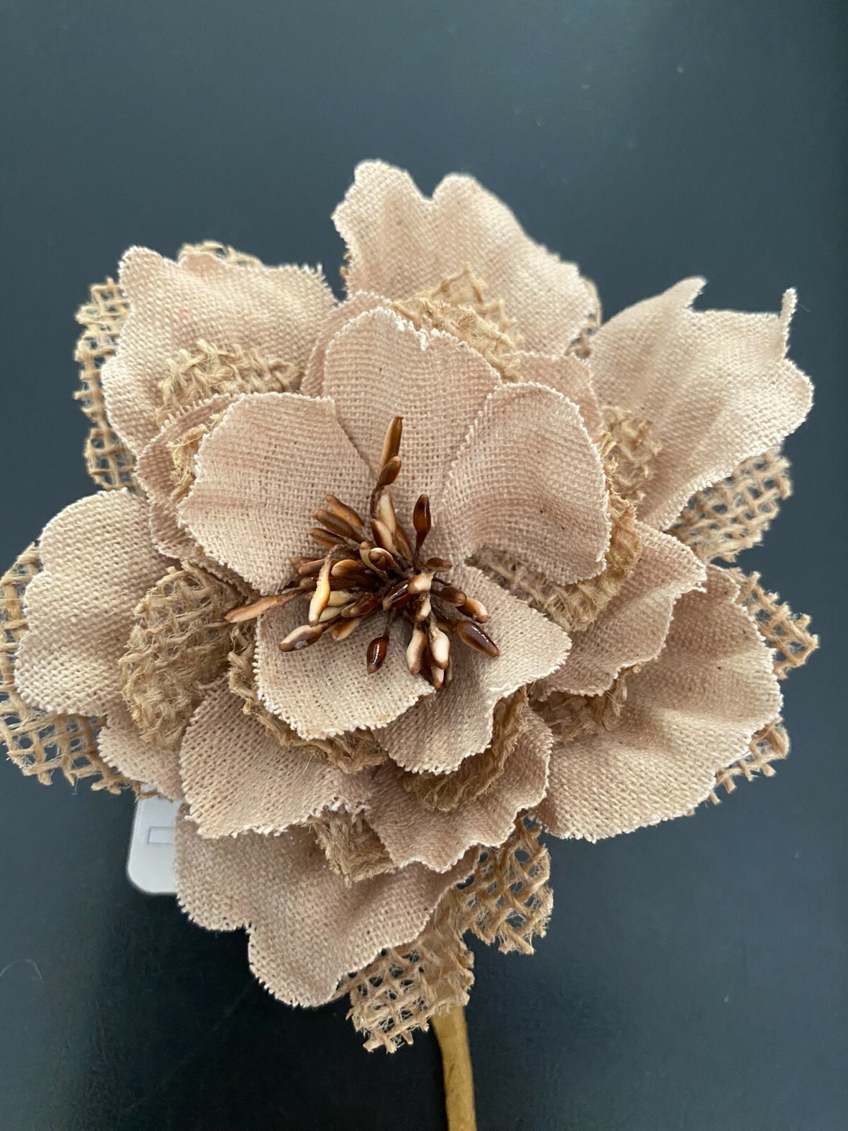 Chose from 2 styles of Burlap Natural Peony 10″x6″ Flower Craft pick
