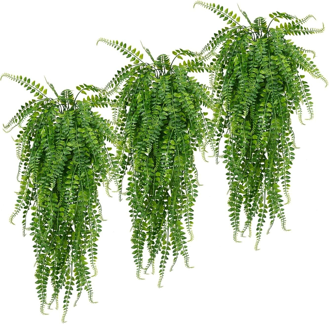 Maintenance-Free Faux Ferns – 6 Pcs Hanging Plants for Indoors & Outdoors