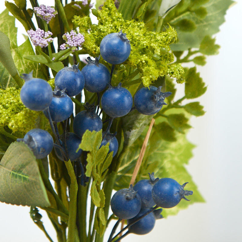 Set of 2 Artificial Blue Berry and Foliage 13-1/2″ Bundles