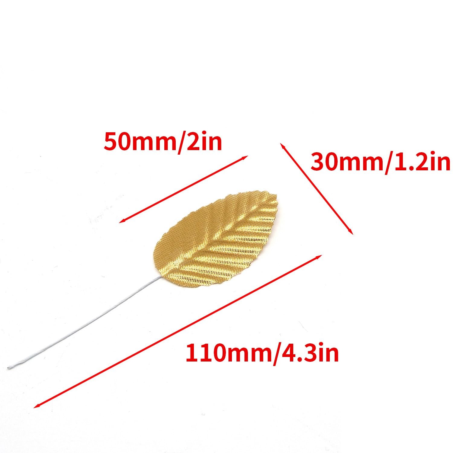 Silk Leaf 200PCS Golden Artificial Leaves DIY Corsage Boutonniere Accessory