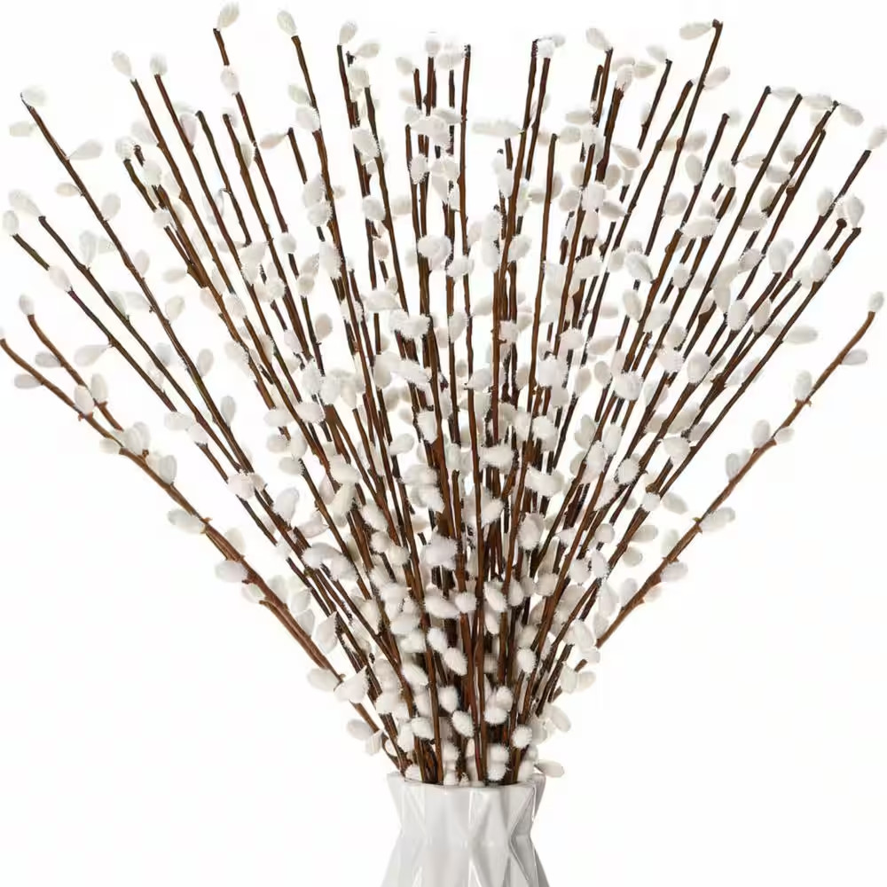 Willow Branhes 23 In. White Branches Artificial Foliage 80-Pack for Vase Wedding