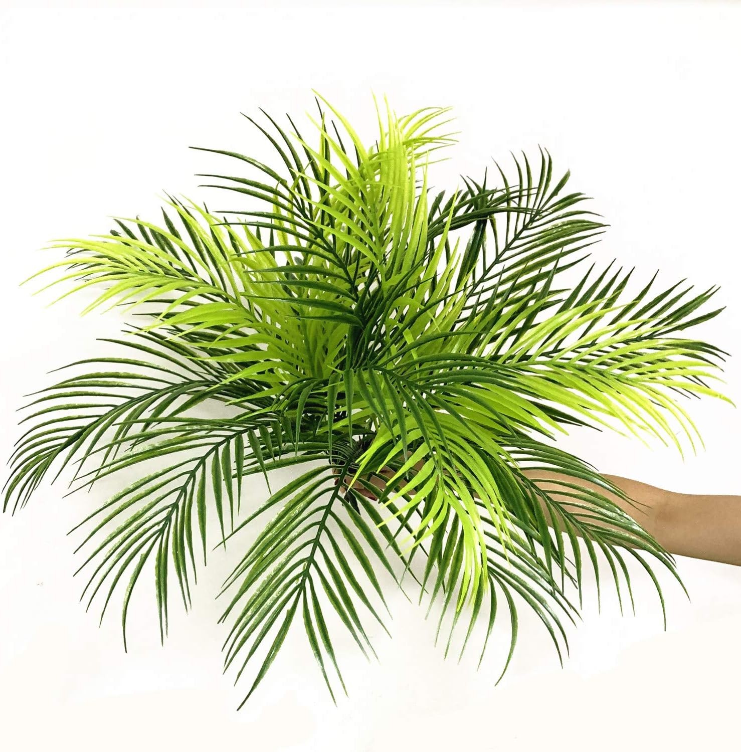 CATTREE Artificial Tropical Palm Plants, Faux Plant Plastic Shrubs Fern Leaves