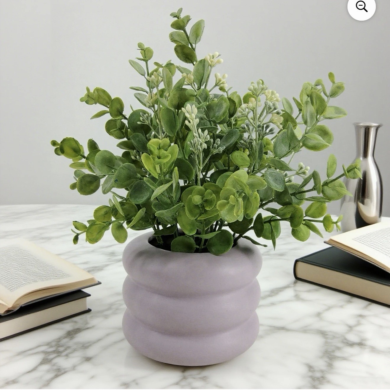 Eucalyptus Artificial Plant Arrangement & Centerpiece, Gray Pot 10in H x 9in