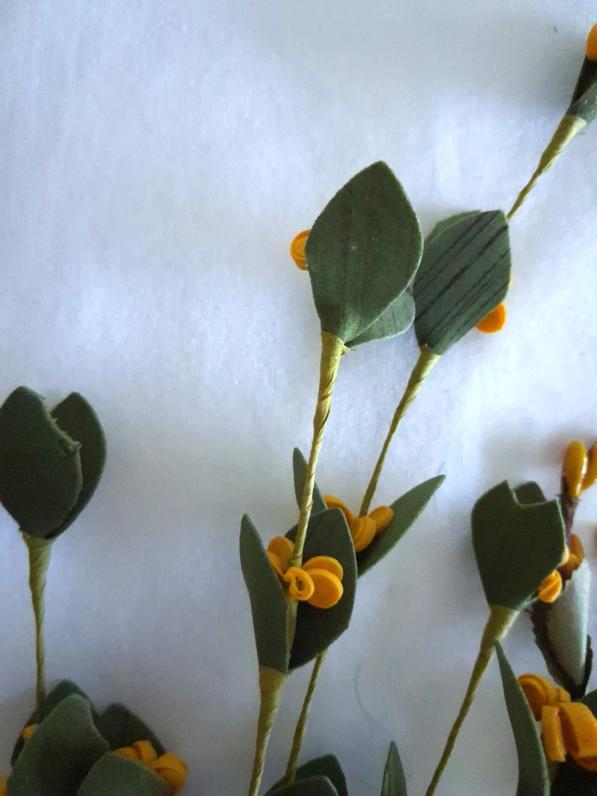 Artificial Mustard Yellow Floral Stem Lot 9 Stems Faux Flowers 12-32″