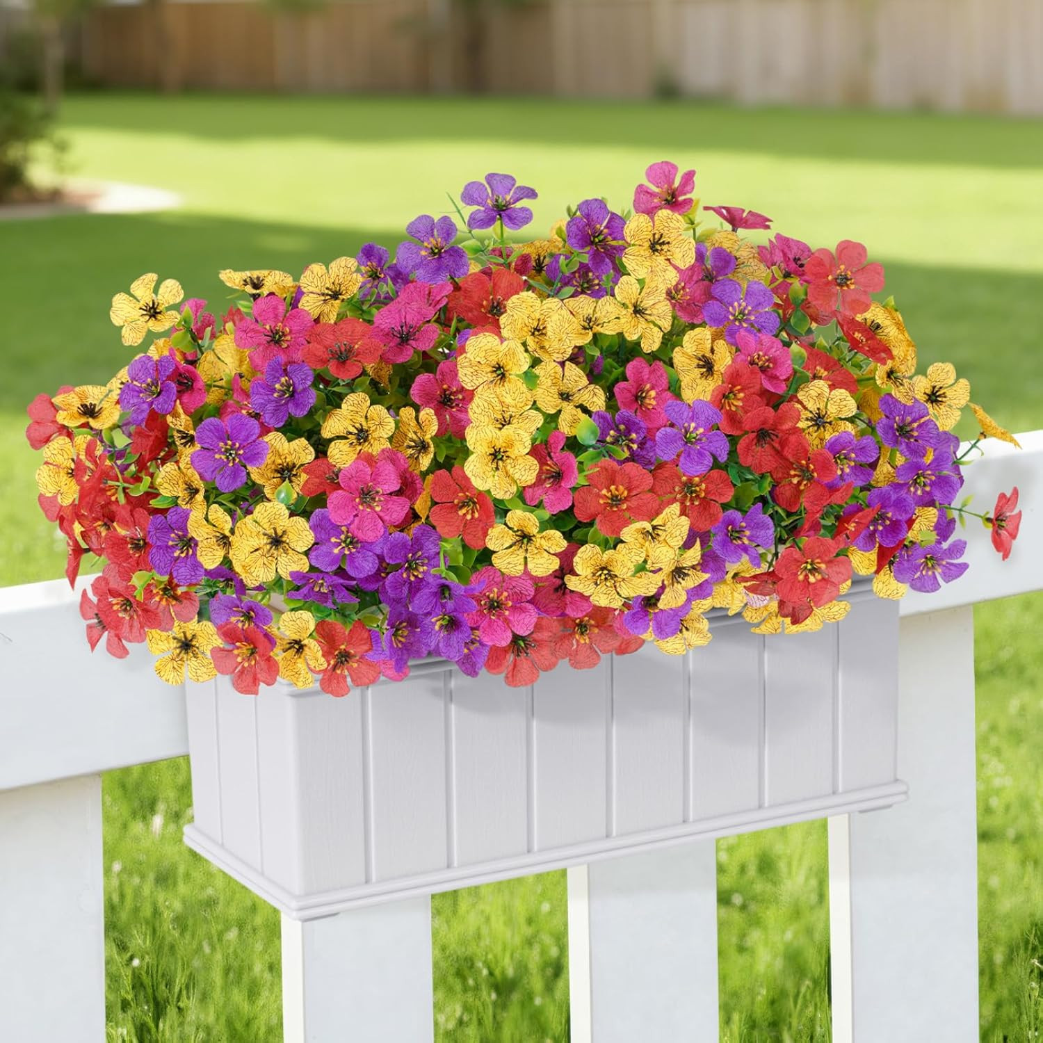 Artificial Flowers for Outdoors, 12 Bundles Plastic Fake Flowers Daisy for Home