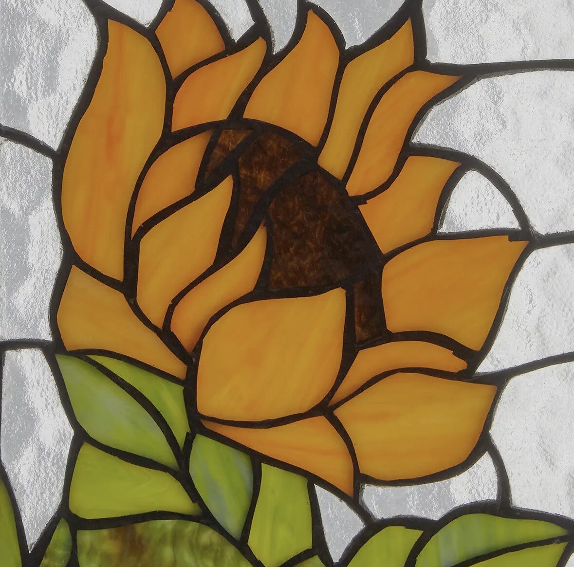 Multicolored Sunflower Stained Glass Window Panel