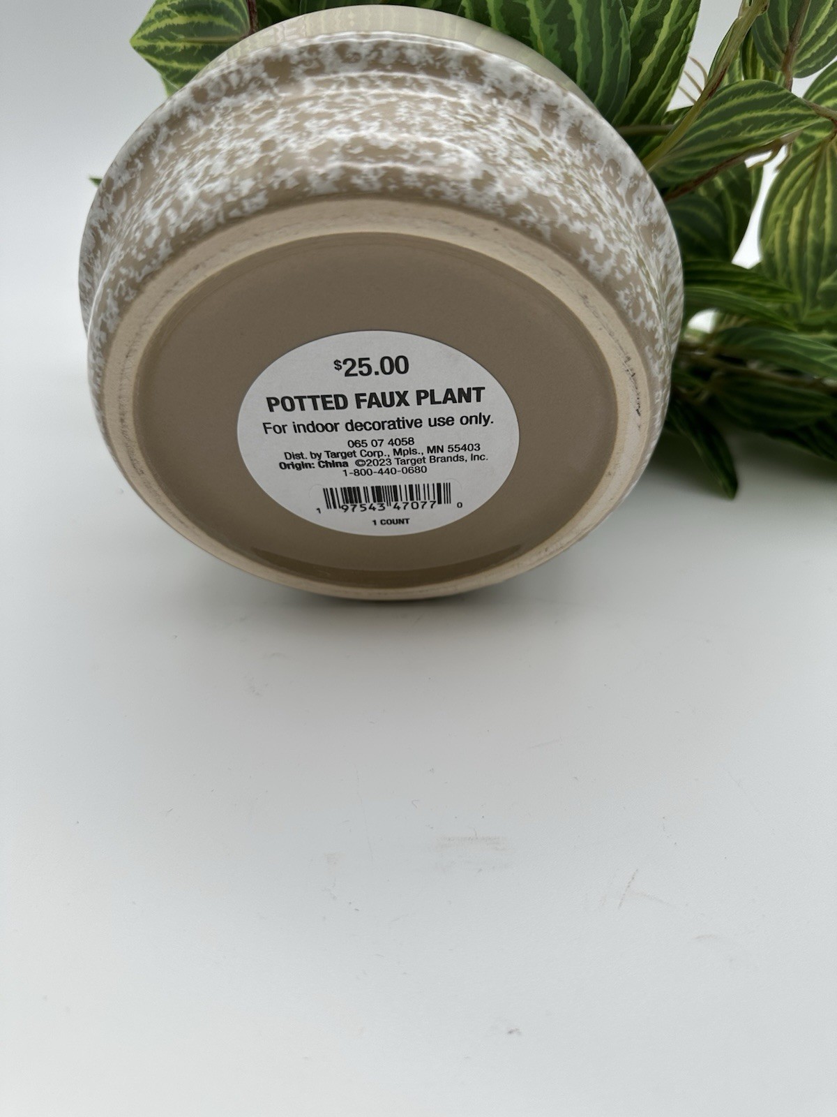 Ceramic Potted Faux Artificial Plant 6 In Height 15 In Length – Brand New!