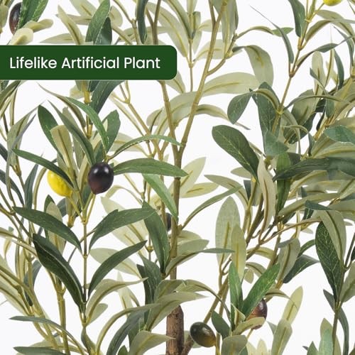 Artificial Fake Olive Tree 4FT TallPack Faux Silk Olive Tree for Home 4ft 1