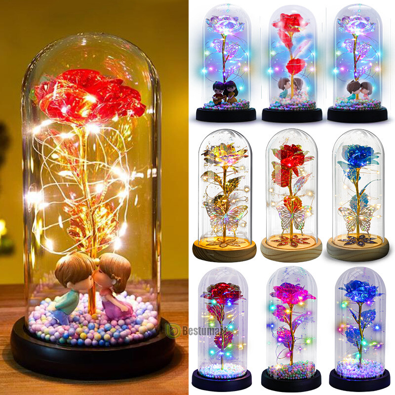 Galaxy Eternal Rose In Glass For Women Wife Girlfriend Valentine’s Day Gifts US
