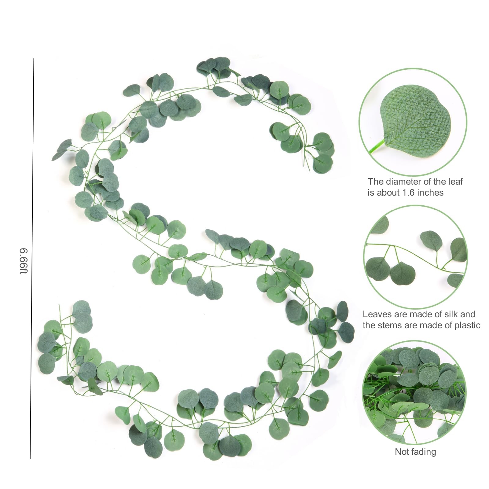 Artificial Eucalyptus Vines Garland for Table Room Decor(9 Pack 60ft)