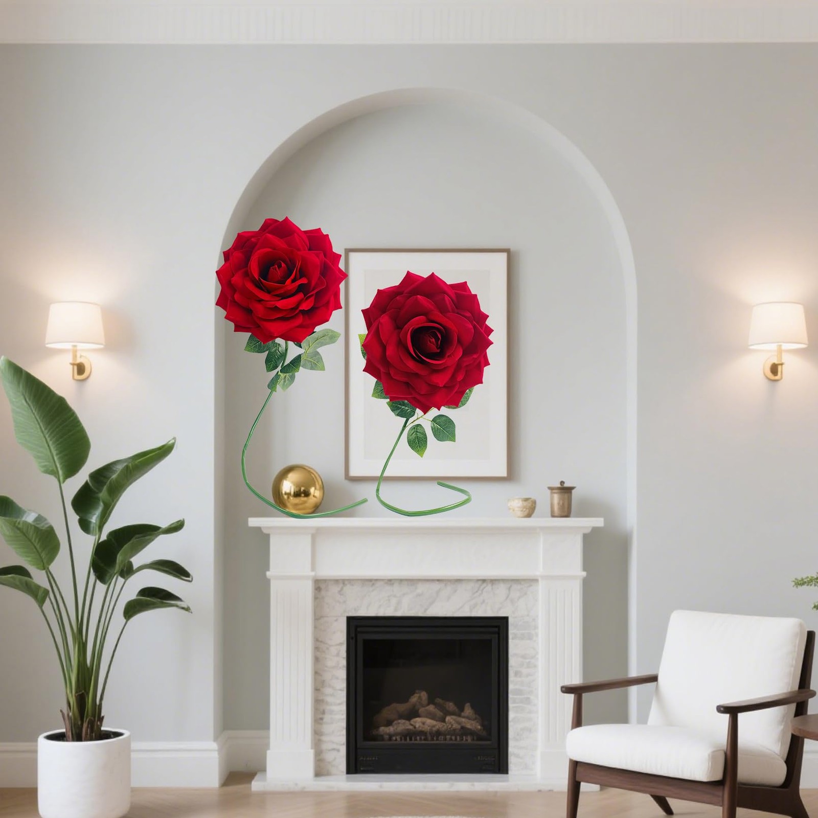 1 PCS 45-Inch Giant Red Rose For Decorative Wedding Window Display Background