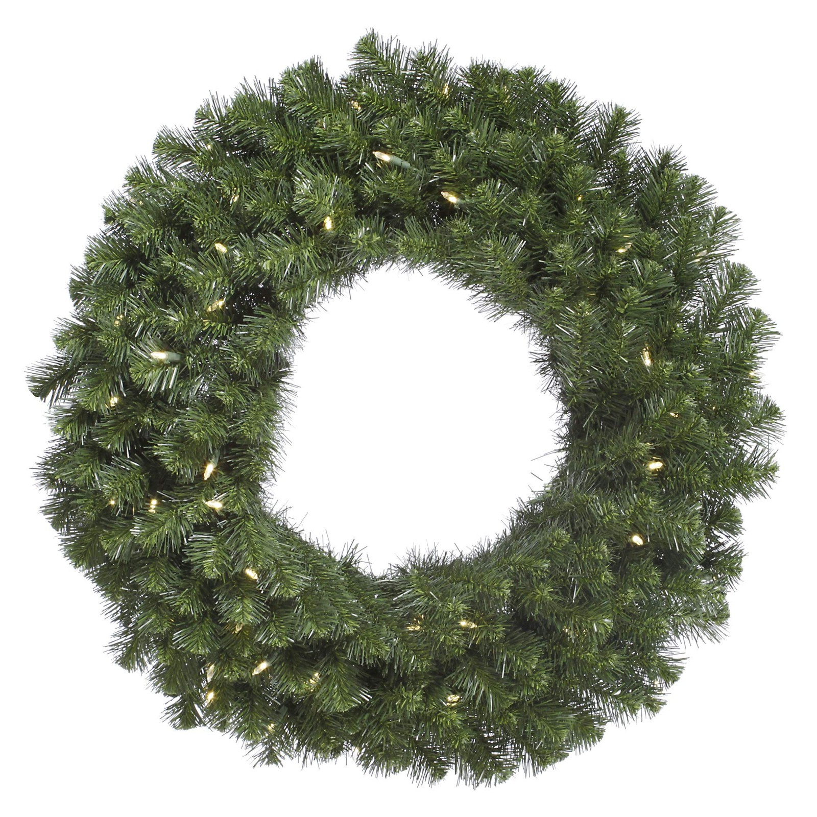 Pemberly Row 72″ Douglas Fir LED Lights Artificial Christmas Wreath in Green