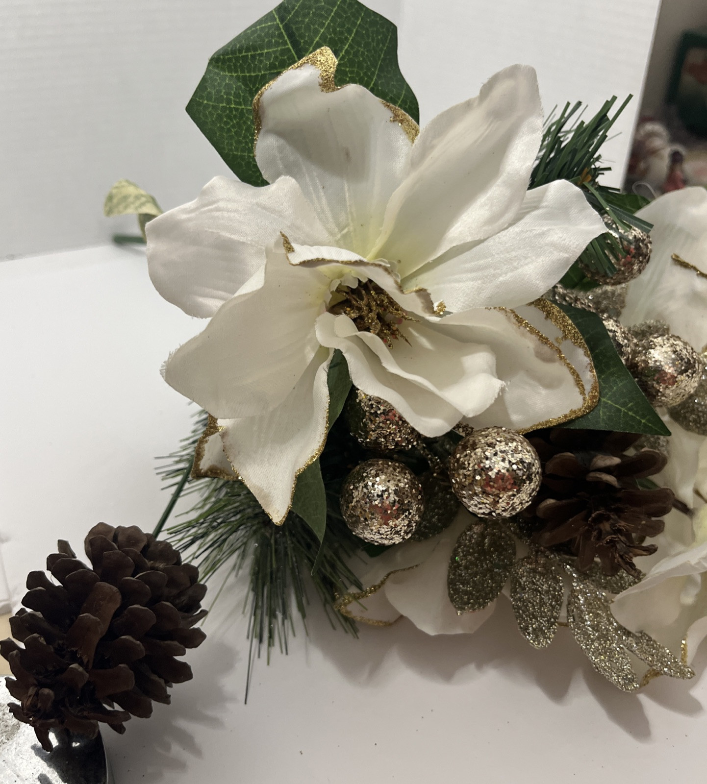 1 Mainstay Amaryllis Ornament Bouquet Artificial Flowers 20 Inch Decor NWT