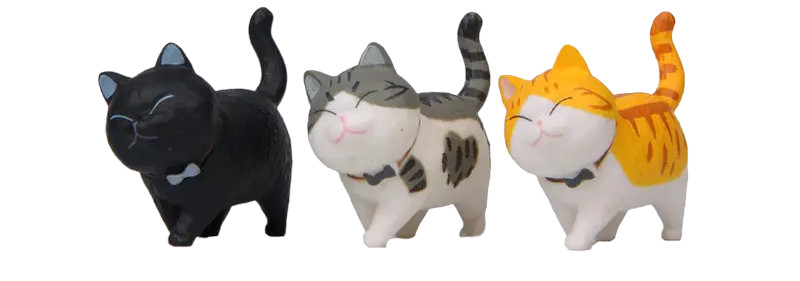 Set of 3 Mini Cats Table, Desk, or Plant Ornament Figurines – New