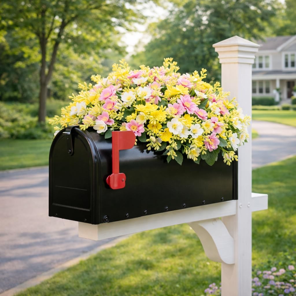 alyptus Artificial Faux Outdoor Flowers Plants for Spring Summer Decoration, 12