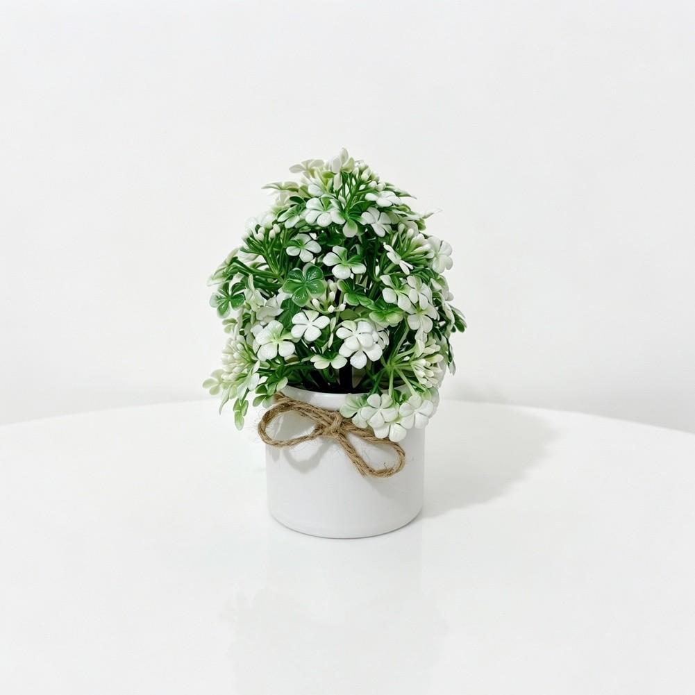 Artificial Orchid Bonsai Decor Plastic Fake Plant 16cm with 14 Lifelike Flowers