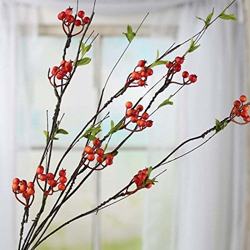 Factory Direct Craft 32 Inch Artificial Orange and Red Berry & Twig Branch