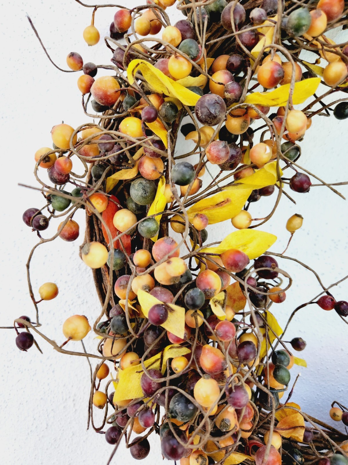 Primitive Rustic Fall BERRY WREATH Twig Base 18″ Across and 18″ Tall