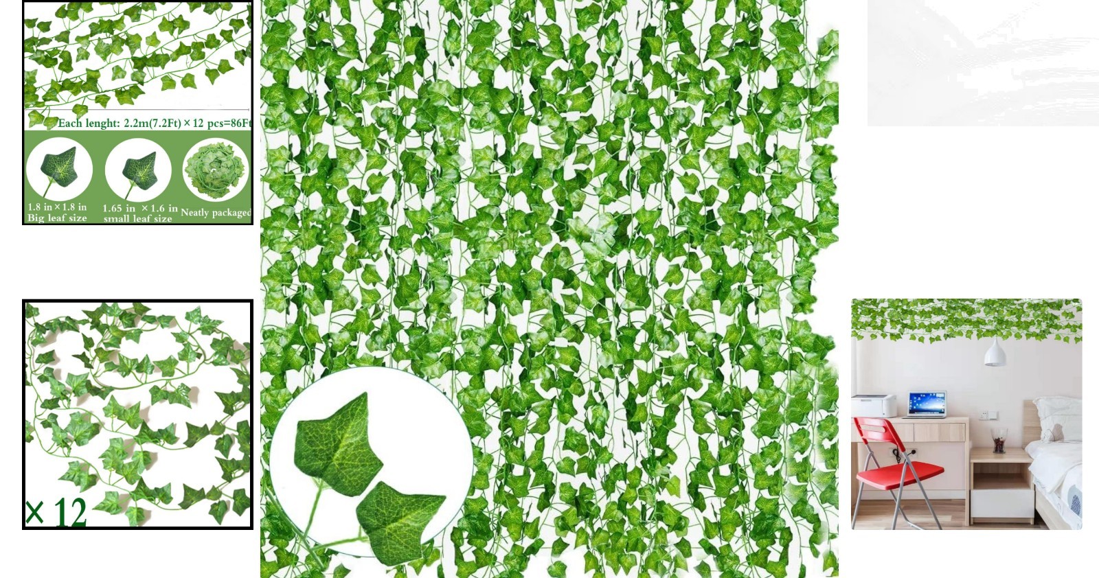 7Ft Maintenance-Free Artificial Ivy Vine – Perfect for Weddings and More