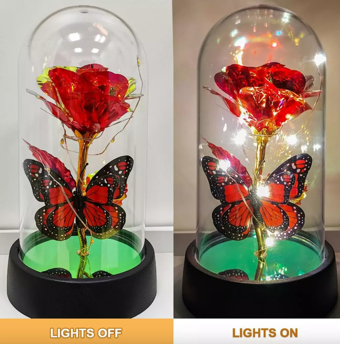 Rose Flower In Glass Gifts For Women Wife Her Valentine Girlfriend Birthday Gift
