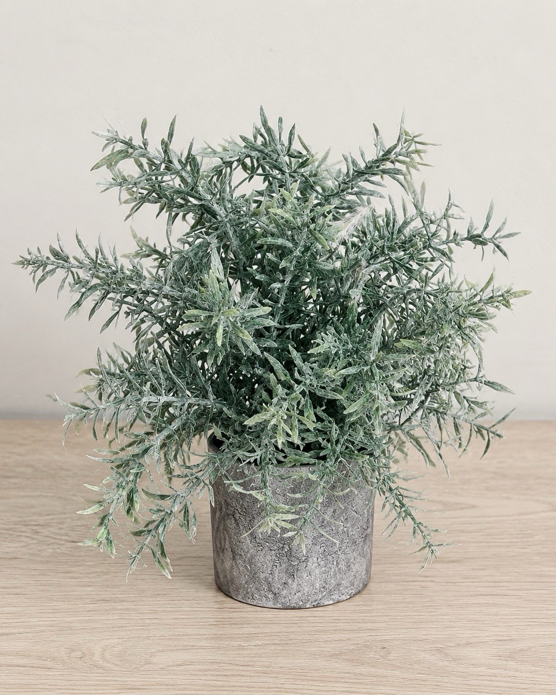 Artificial Rosemary Plant in Faux Concrete Pot Greenery Home Decor 10″
