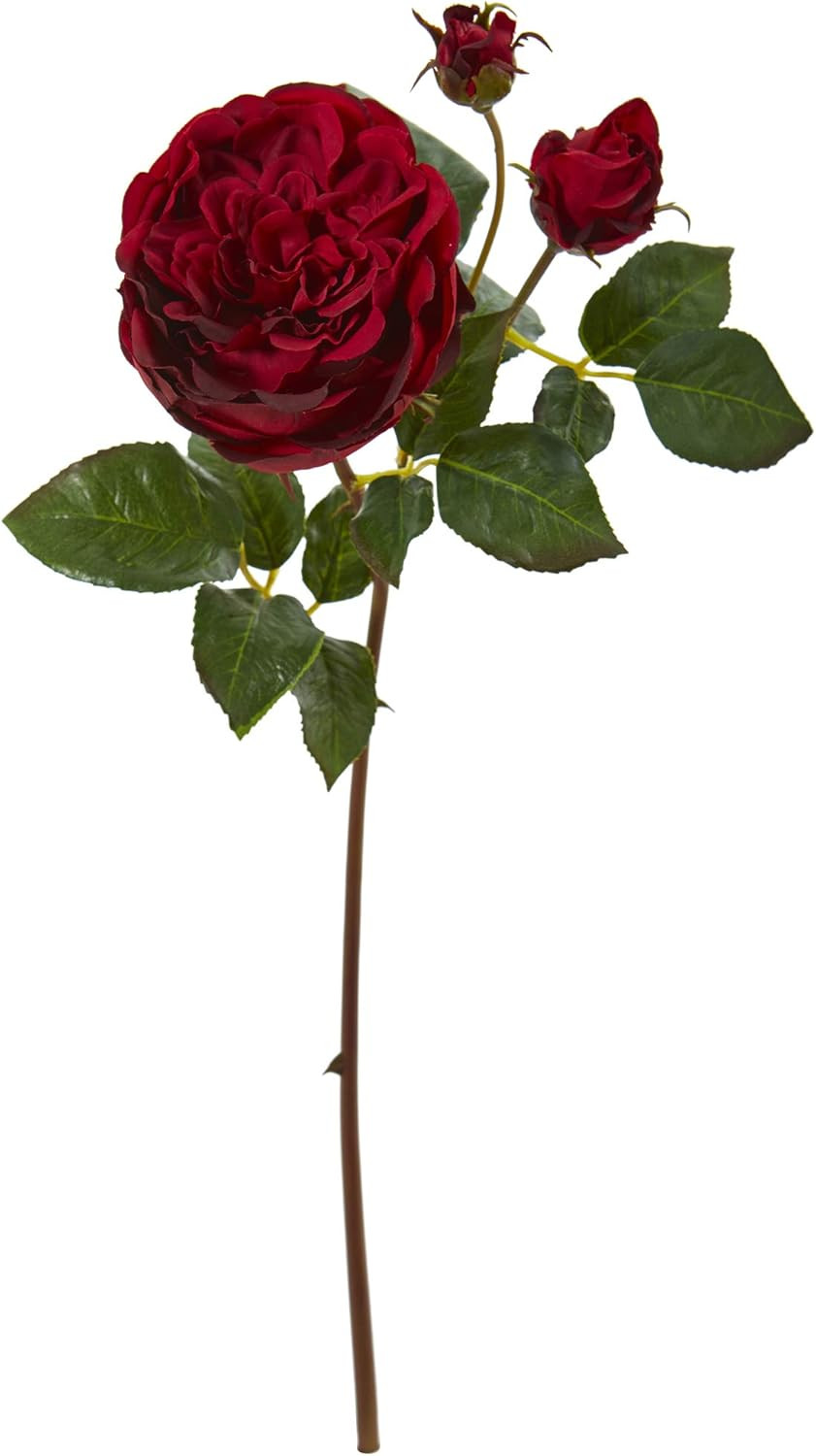 Set of 6 Black and Red 22In. Silk Rose Flowers by