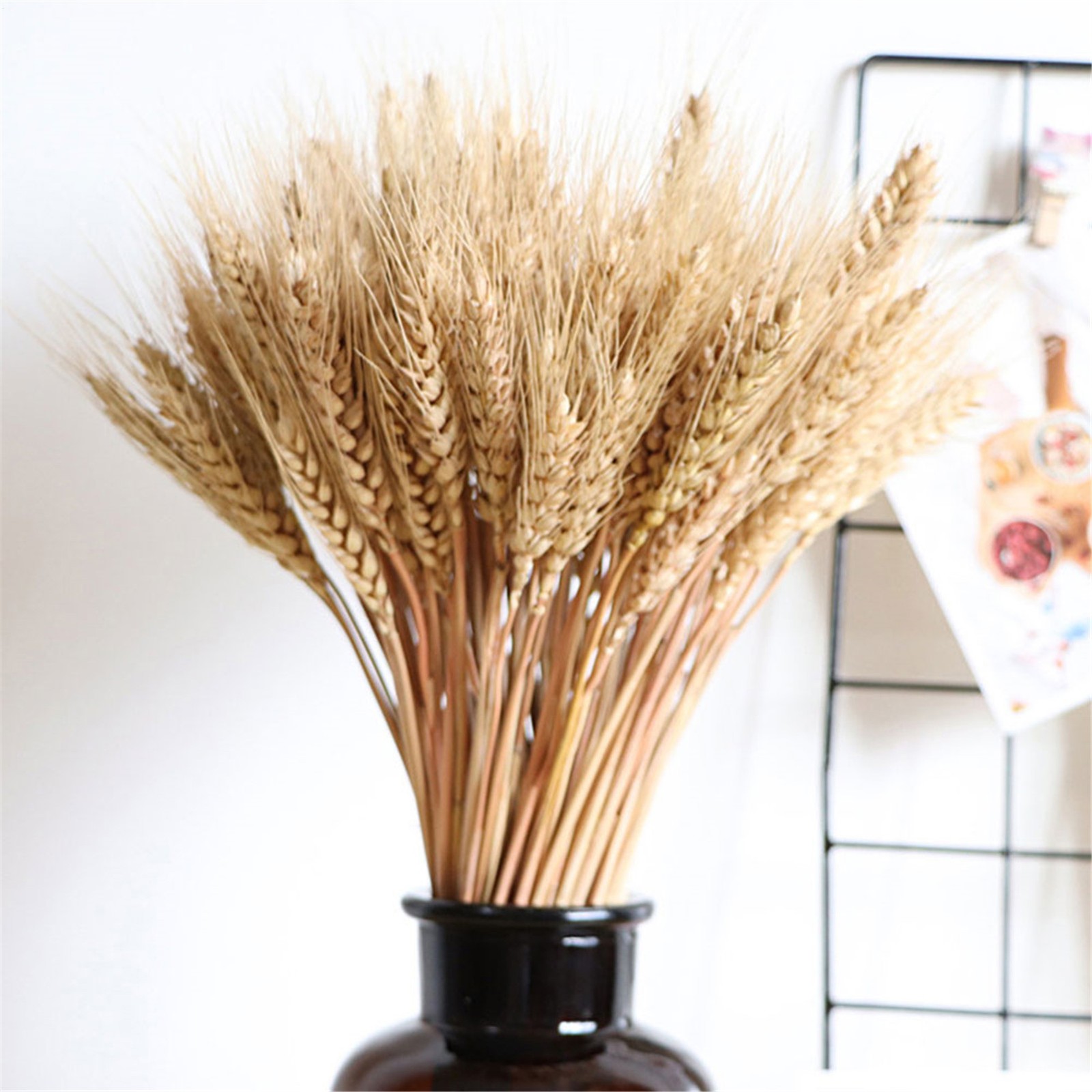 100pcs Dried Natural Wheat Stalks DIY Craft Bouquet Bunch Wheat For Home Decor