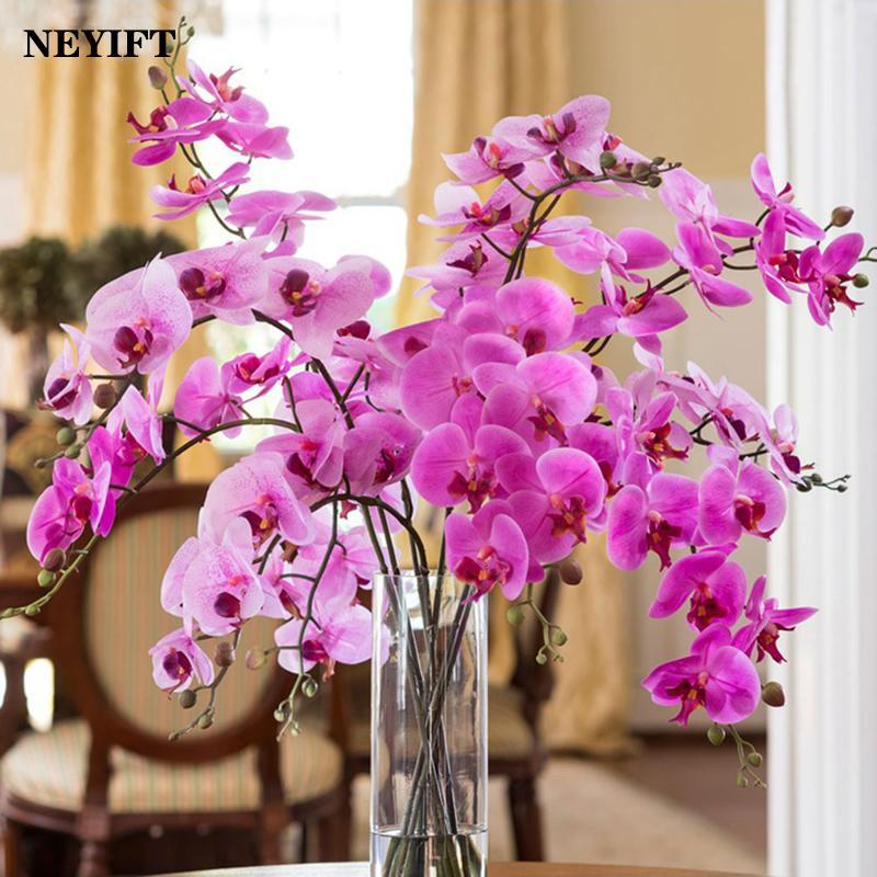 9 Heads 98cm Artificial Butterfly Orchid Flowers Fake Moth Orchids Flowers