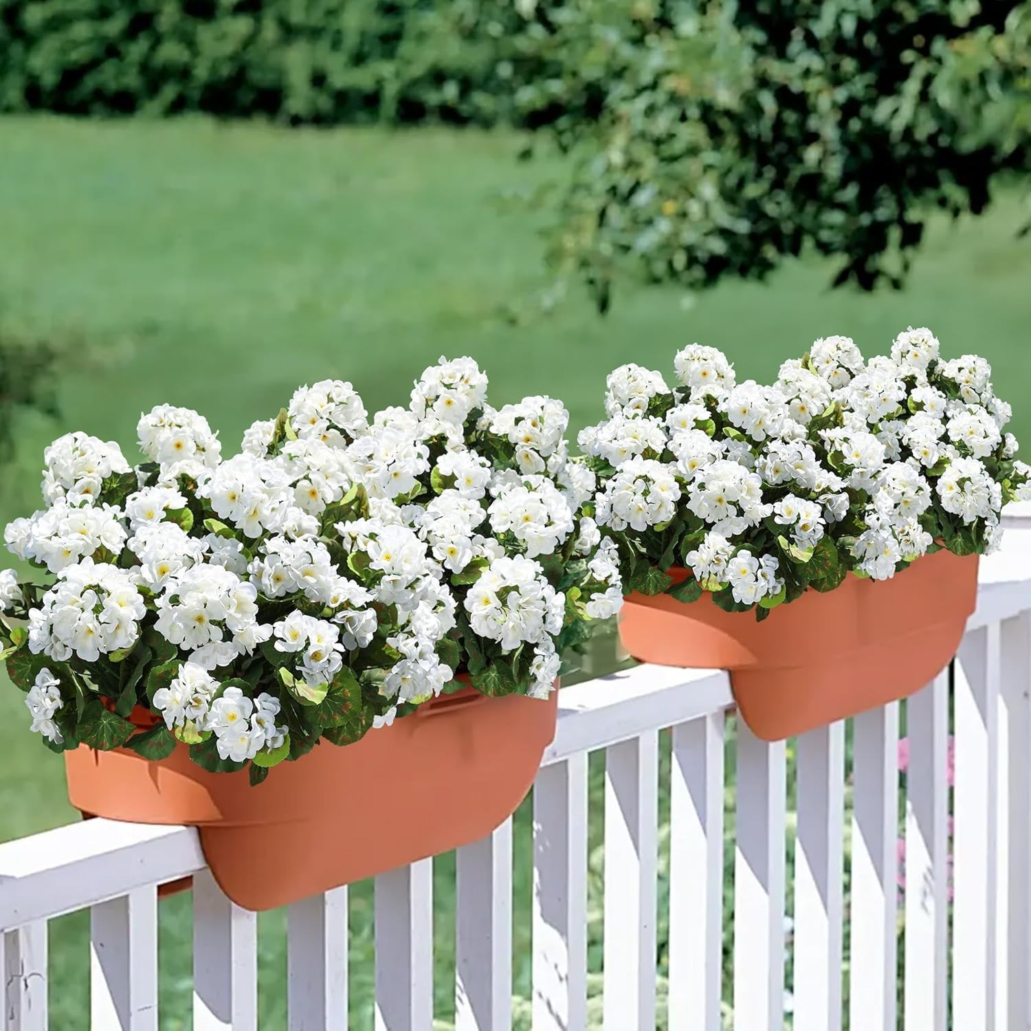 Artificial Geranium Flowers 6 Bundles UV Resistant Faux Plants for Outdoor Ga…