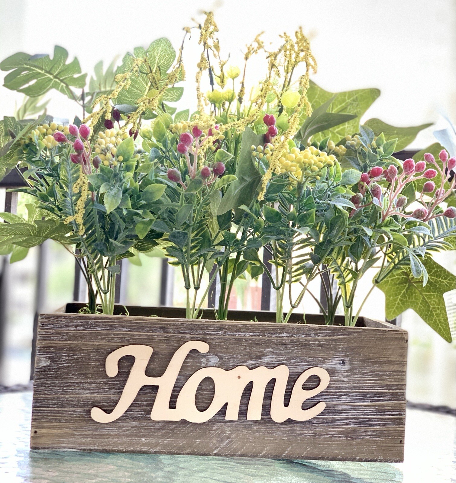 Wood Floral Arrangement Artificial Flowers for Garden & Home Decoration CP00069