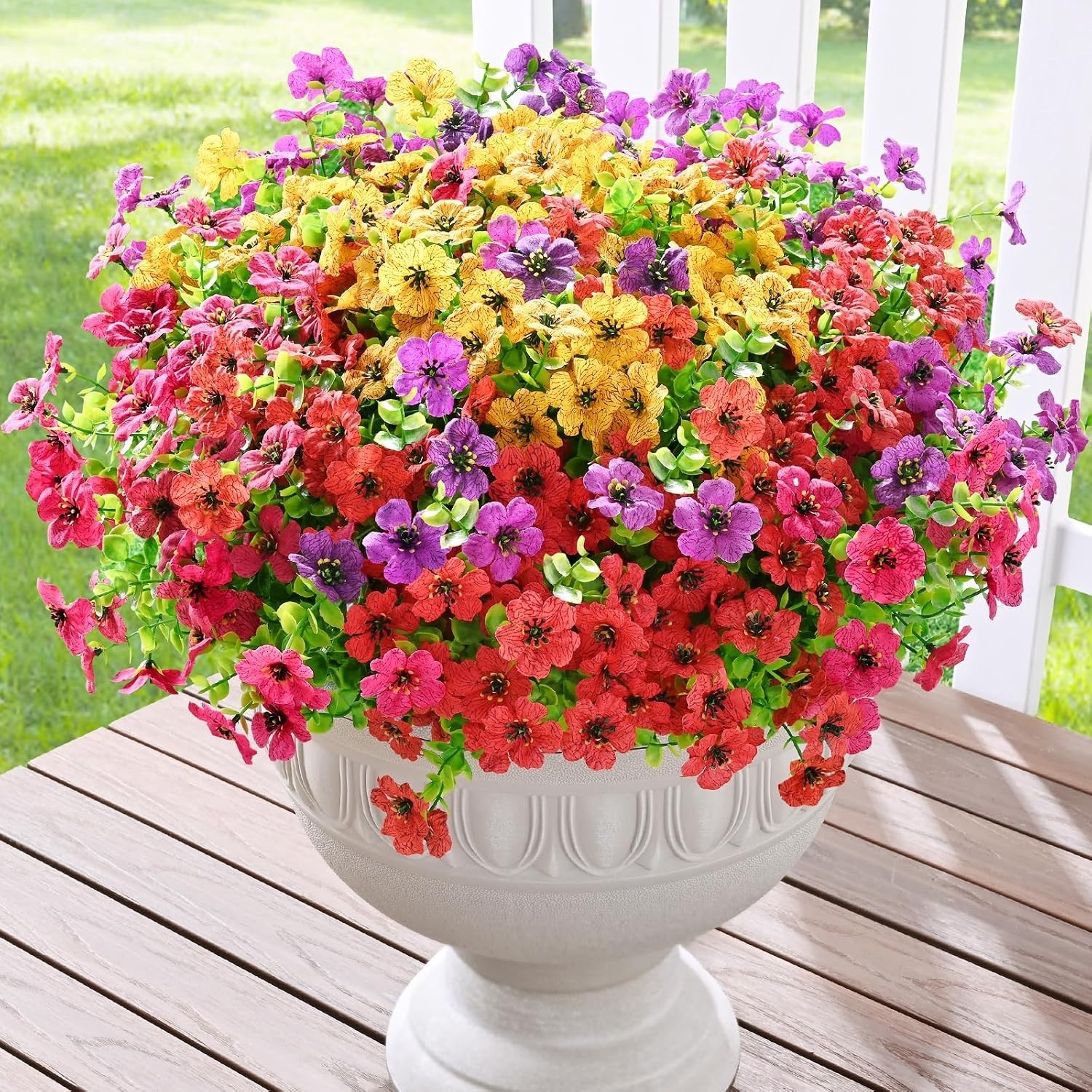 Customizable Fake Flowers – 24 Bundles for Stunning Outdoor Decor Creations