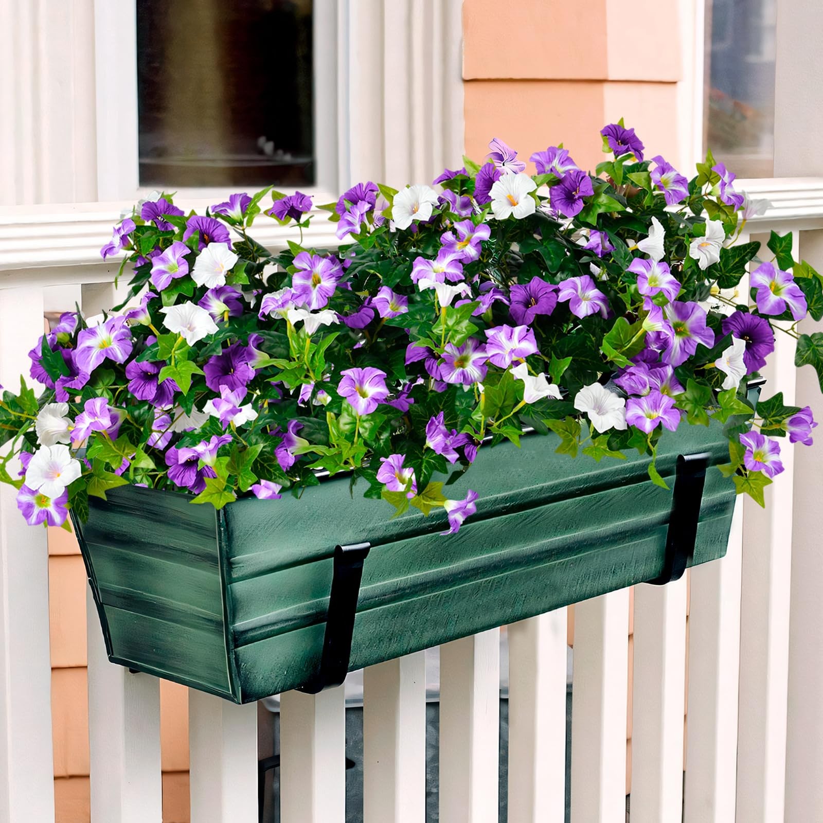 Best Artificial Flowers for Outdoors, UV Resistant Fake Outside, 2 Pack Purple