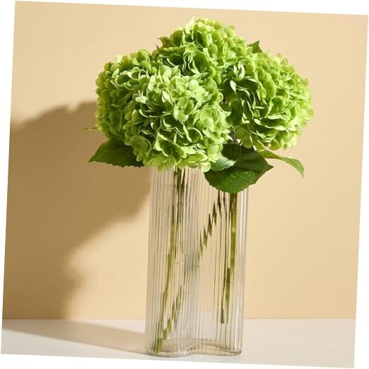 Real Touch Hydrangea Artificial Flowers (4-Pack) -20″ Faux Hydrangea Green