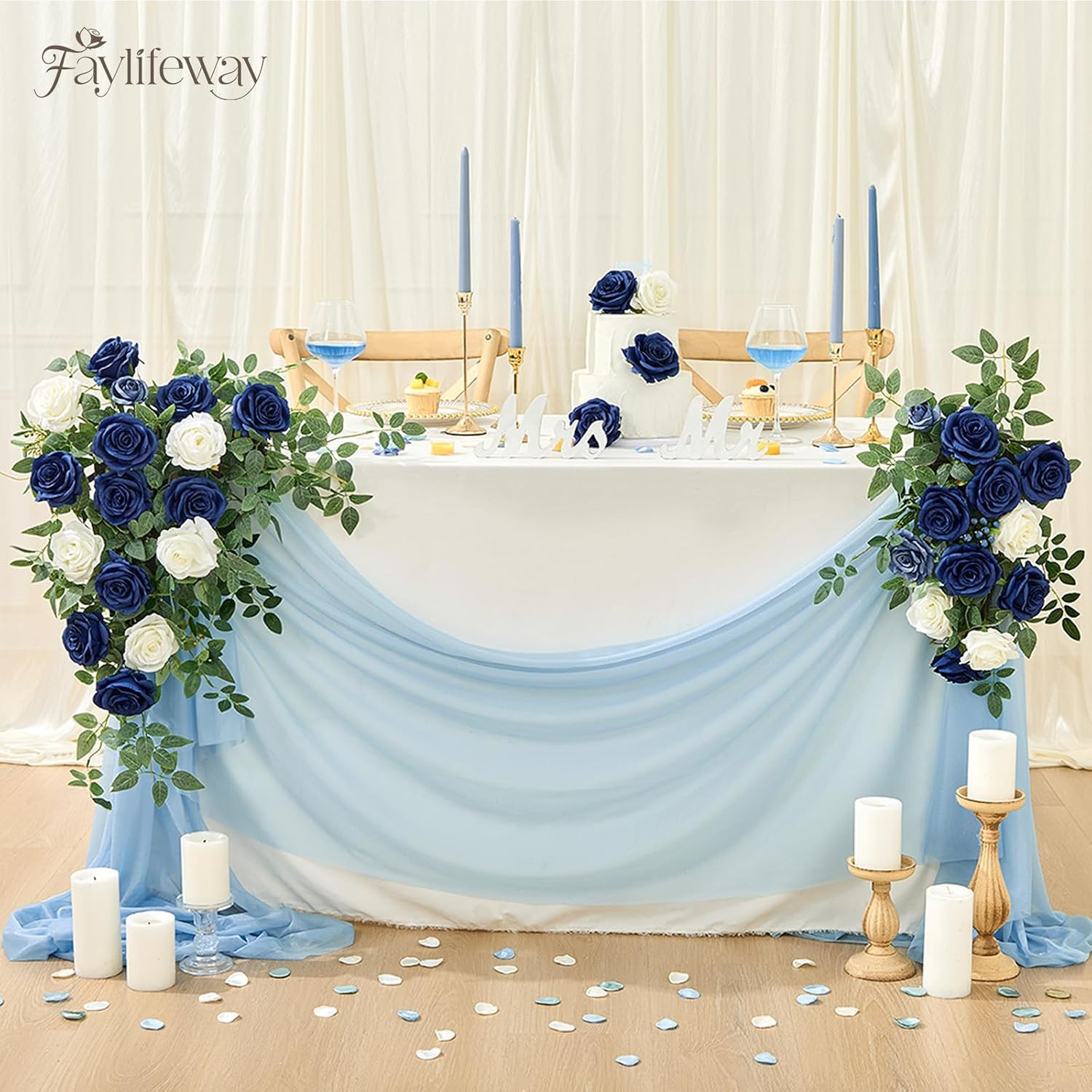 20PCS Artificial Dusty Blue Roses, 3.9” Silk Flower Head Fake Blue Rose with Lo
