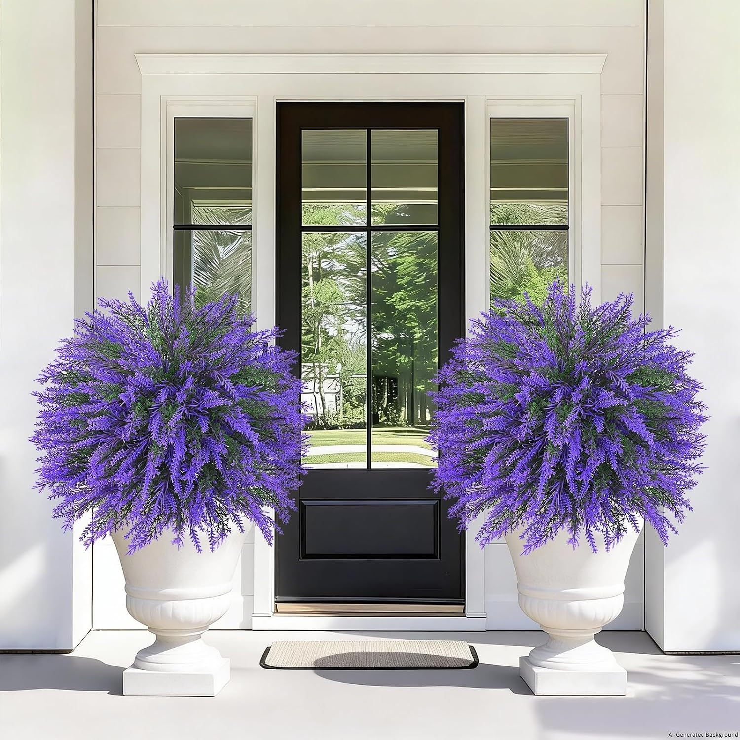 22″ UV Resistant Lavender Topiary Ball Trees – 2 Sets for Outdoor Decor