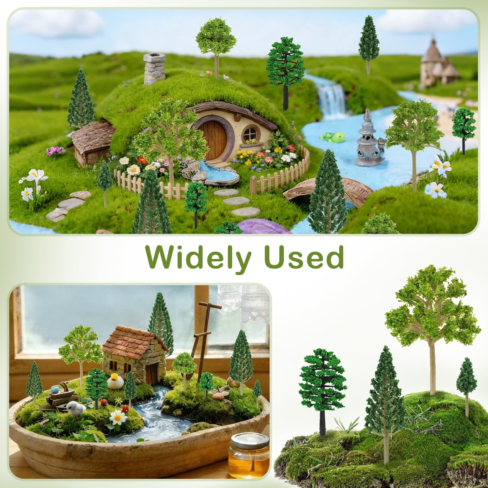 14pcs Mixed Model Trees for Diorama Crafts