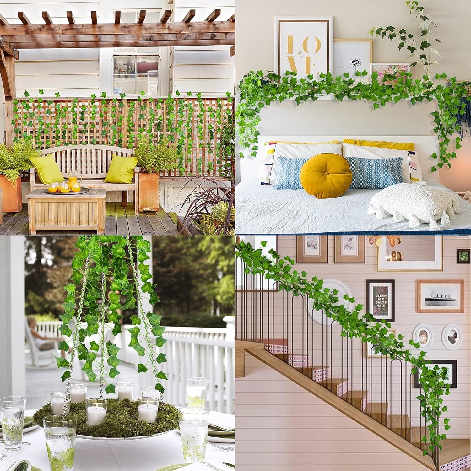 Artificial Ivy Garlands – 6Pack x 83 Inch Length – Realistic Fake Vines for R…