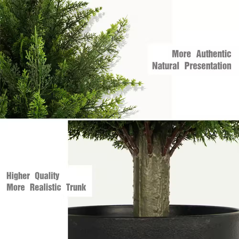3 Ft. Artificial Cedar Trees Natural Faux Plants Fake Pine Cypress Trees Plant f