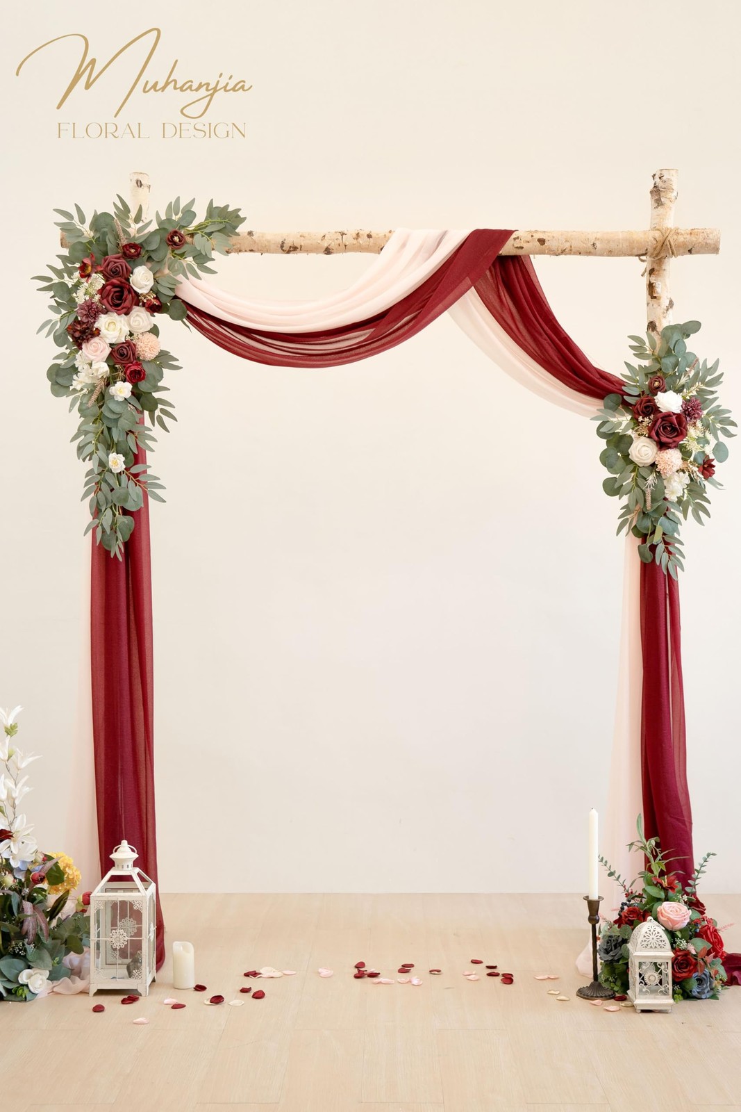 Artificial Wedding Arch Flowers Kit(Pack of 4),2Pcs Artificial Flower Arch De…