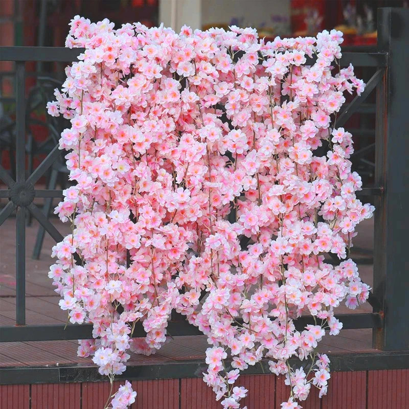 180CM Artificial Sakura Flowers Vine Wedding Garden Rose Arch Home Party Decorat