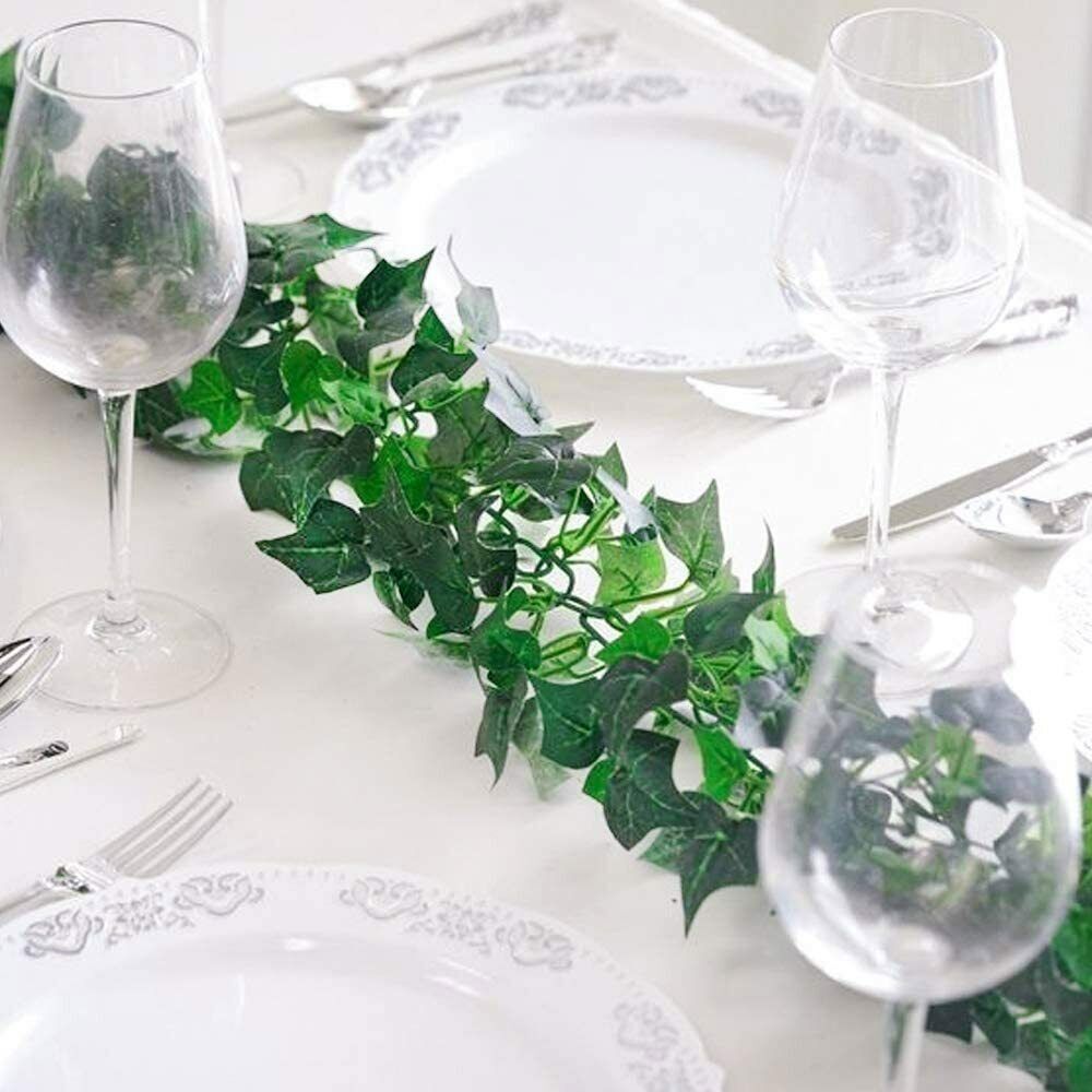 12 PCS Artificial Ivy Leaf Plants Fake Hanging Plants Home Decoration Green