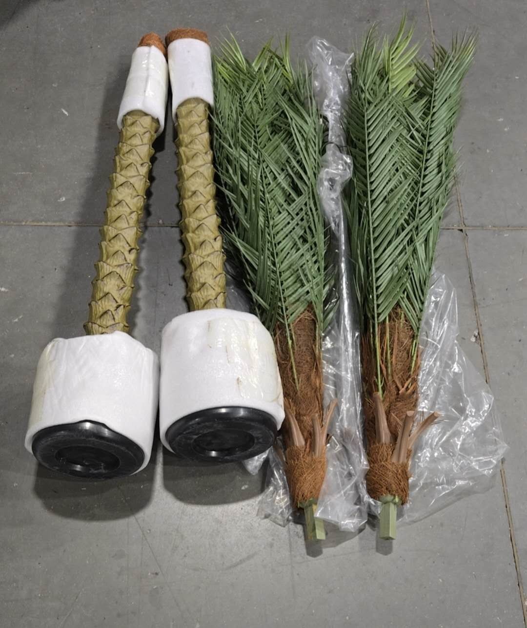 210cm Tall Artificial Coconut Palm Tree 2Pcs Realistic Look Indoor Outdoor Decor