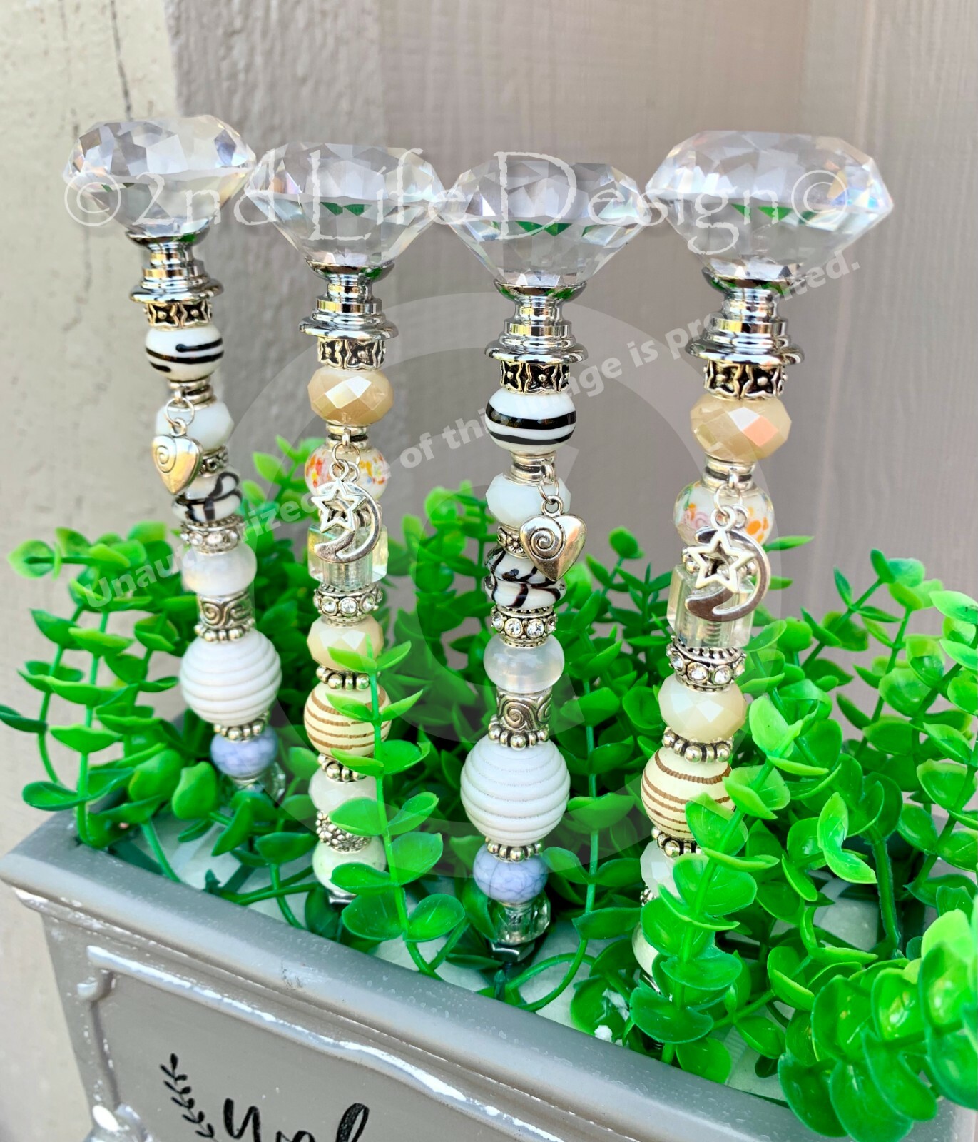 White/Cream Cottage Farm House Fairy Wand Plant/Succulent Decor HANDMADE in USA