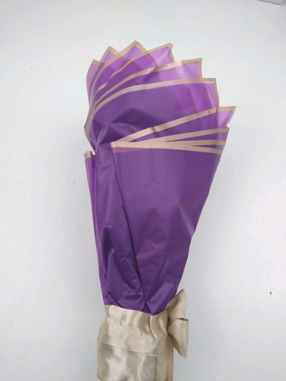 Eternal Roses Bouquet Purple 12 Flowers Butterflies 17″ X 10″ Wedding Celebrate