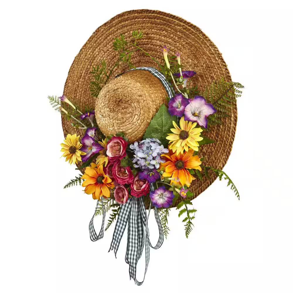 Mixed Flower 18 In. Artificial Hat Wreath