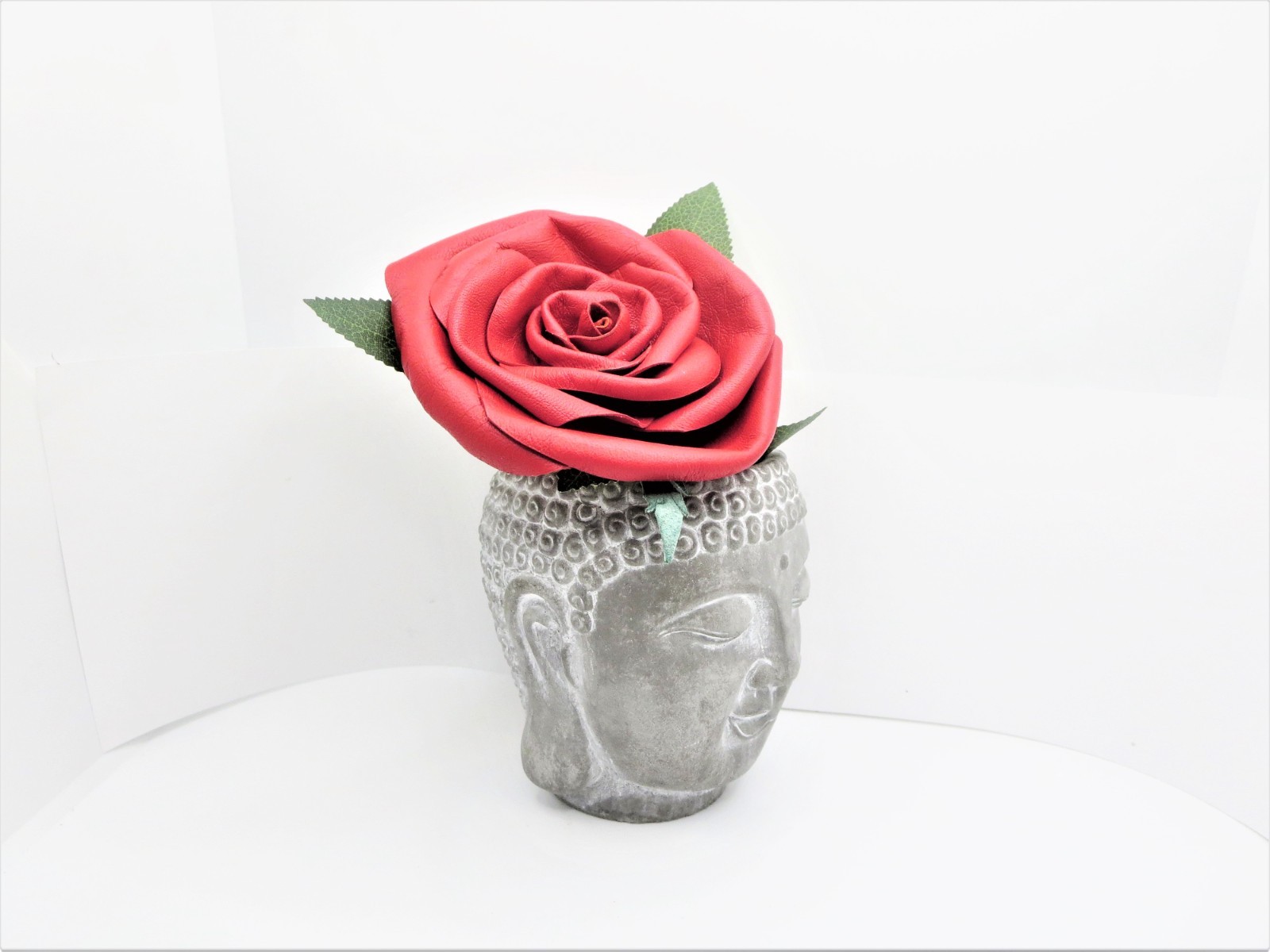 3rd Anniversary Wedding gift for her, leath Rose In Tea Cup leather flower decor