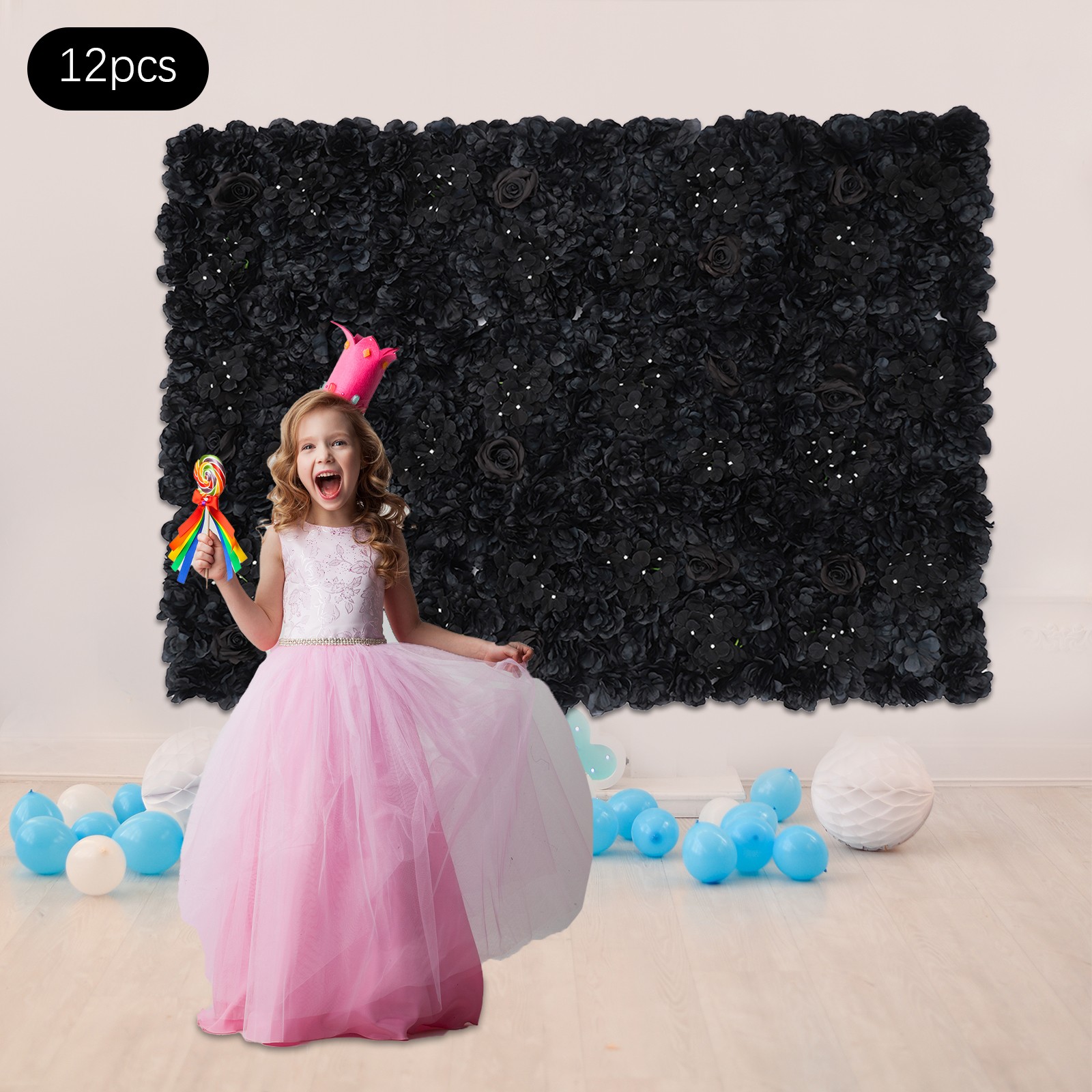 12 Pcs Flower Wall Panel, Artificial Flower Backdrop, Flower Panels For Backdrop